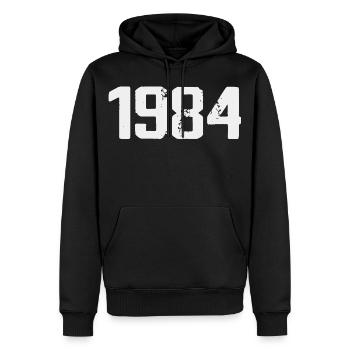 Légendaire depuis 1984 Vintage 1984 Retro 1984 - Sweat à capuche Premium bio Homme - noir - Devant - Nico (187cm)