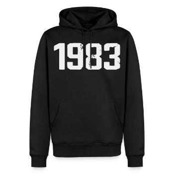 Legendär seit 1983 Vintage 1983 Retro 1983 - Männer Premium Bio Hoodie - Schwarz - Vorne - Nico (187cm)