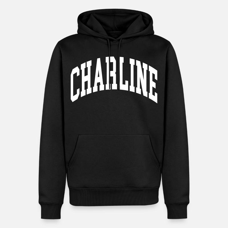Charline - Sweat à capuche Premium bio Homme - noir