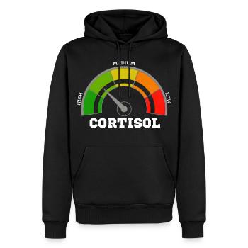 Funny Low cortisol Hilarious Stress Free Cortisol - Sweat à capuche Premium bio Homme - noir - Devant - Nico (187cm)