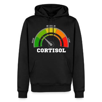 Funny Low cortisol Hilarious Stress Free Cortisol - Sweat à capuche Premium bio Homme - noir - Devant - Nico (187cm)