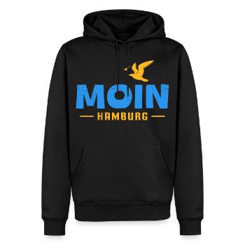 Nordsee Urlaub MOIN HAMBURG Lustiges - Männer Premium Bio Hoodie - Schwarz - Vorne - Nico (187cm)