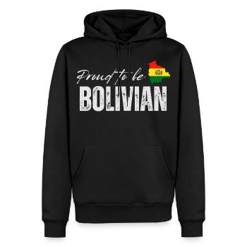 Bolivianer stolz, ich liebe Bolivien - Männer Premium Bio Hoodie - Schwarz - Vorne - Nico (187cm)
