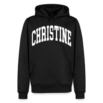 Christine - Sweat à capuche Premium bio Homme - noir - Devant - Nico (187cm)
