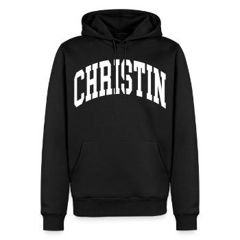chrétien - Sweat à capuche Premium bio Homme - noir - Devant - Nico (187cm)