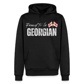 Fier de Géorgien, j’adore Georgia - Sweat à capuche Premium bio Homme - noir - Devant - Nico (187cm)