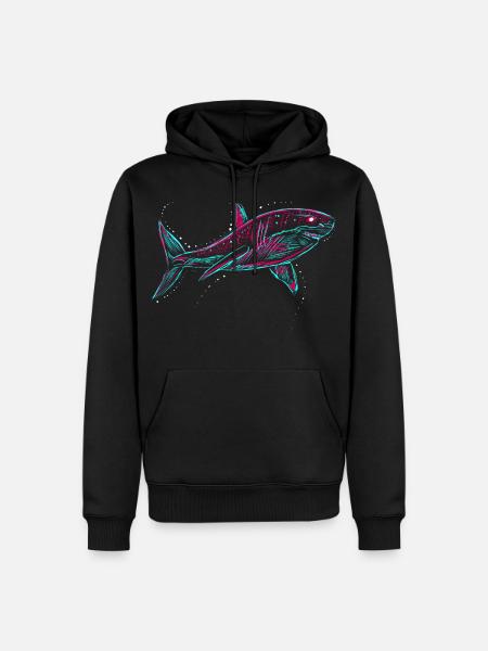 Neo Shark - Sweat à capuche Premium bio Homme - noir