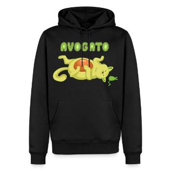 T-shirt Avogato avocat chat - Sweat à capuche Premium bio Homme - noir - Devant - Nico (187cm)