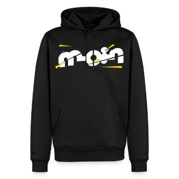 Hello - Men’s Premium Organic Hoodie - black - Front - Nico (187cm)