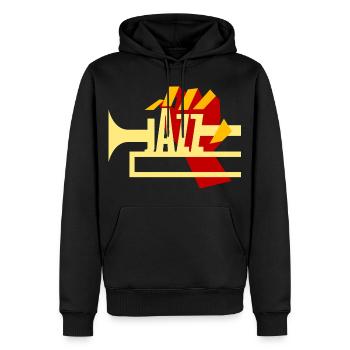 Jazz Brass - Sweat à capuche Premium bio Homme - noir - Devant - Nico (187cm)