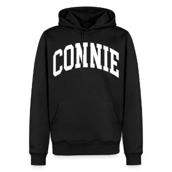 Connie - Sweat à capuche Premium bio Homme - noir - Devant - Nico (187cm)