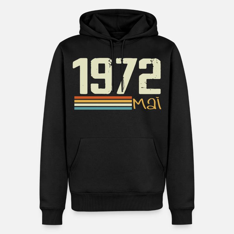 Mai 1972 - Männer Premium Bio Hoodie - Schwarz
