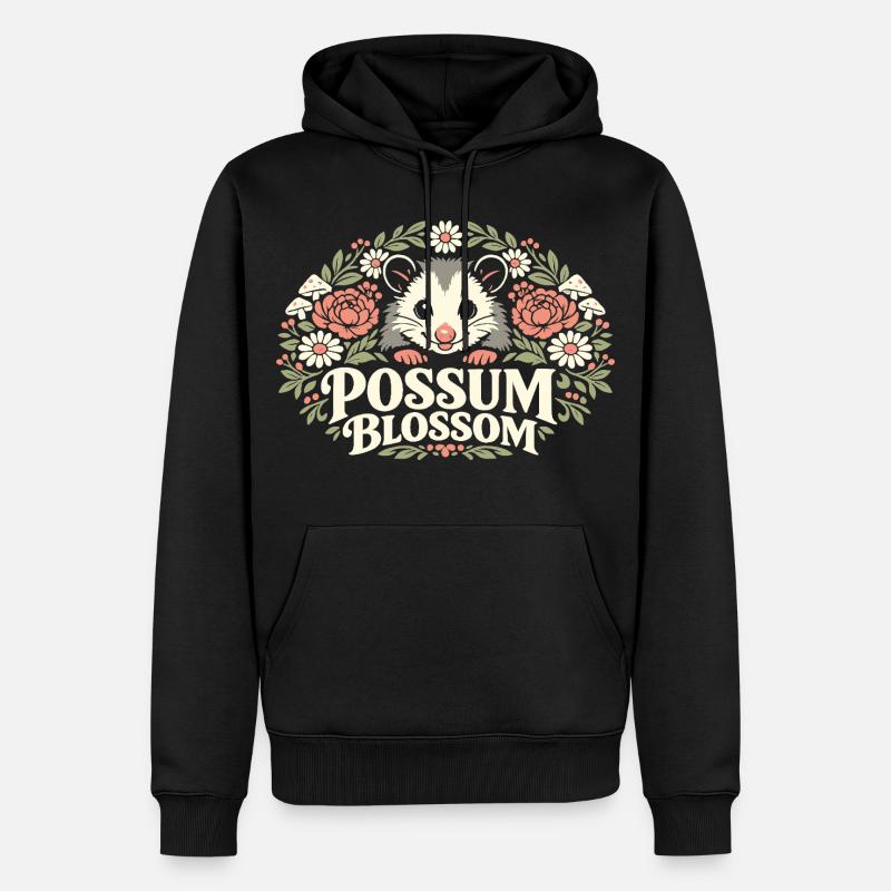 Possum Blossom - Männer Premium Bio Hoodie - Schwarz