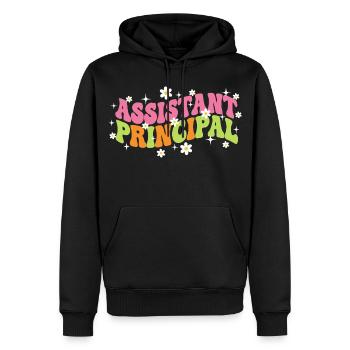 Directeur adjoint Retro Groovy - Sweat à capuche Premium bio Homme - noir - Devant - Nico (187cm)