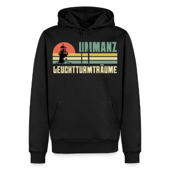 Ostsee Urlaub UMMANZ LEUCHTTURMTRÄUME Lustig - Männer Premium Bio Hoodie - Schwarz - Vorne - Nico (187cm)