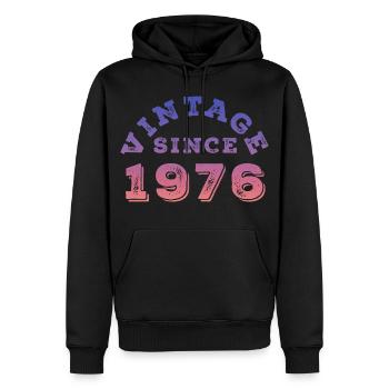 Vintage 1976 - Männer Premium Bio Hoodie - Schwarz - Vorne - Nico (187cm)