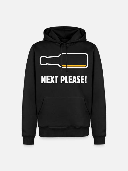 Next Please! (Beer / Beer / NEG 2C) - Men’s Premium Organic Hoodie - black