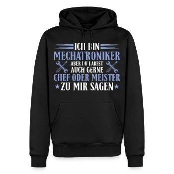 Mechatroniker Chef Meister Autoschrauber Geschenk - Männer Premium Bio Hoodie - Schwarz - Vorne - Nico (187cm)