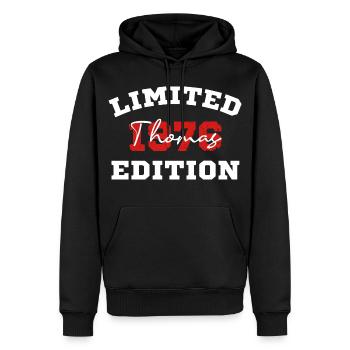 Édition limitée du t-shirt d’anniversaire de Thomas 1976 - Sweat à capuche Premium bio Homme - noir - Devant - Nico (187cm)