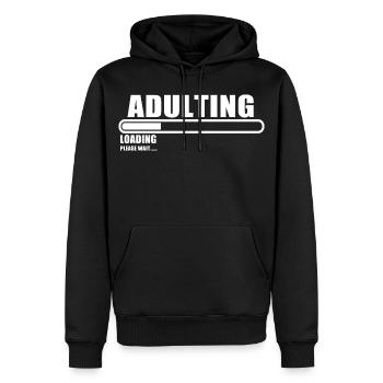Offizielles erwachsenes 18. Geburtstagsgeschenk 18 Jahre alt - Männer Premium Bio Hoodie - Schwarz - Vorne - Nico (187cm)