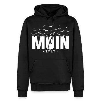 Moin Sylt Insel Nordsee Urlaub Shirt - Männer Premium Bio Hoodie - Schwarz - Vorne - Nico (187cm)