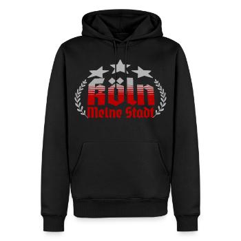 Cologne, ma ville - Sweat à capuche Premium bio Homme - noir - Devant - Nico (187cm)