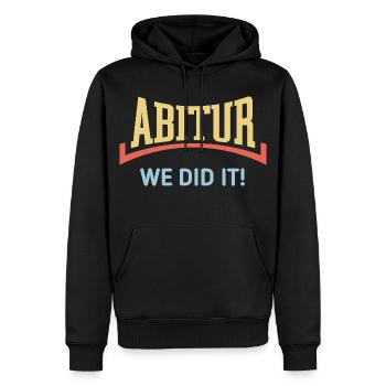 Abitur – On l’a fait ! (Konkav / 3C de la classe de fin d’études) - Sweat à capuche Premium bio Homme - noir - Devant - Nico (187cm)