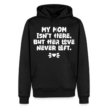 Ma mère n’est pas là mais son amour n’a jamais quitté le mémorial - Sweat à capuche Premium bio Homme - noir - Devant - Nico (187cm)