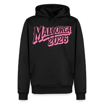 Mallorca 2026 - Männer Premium Bio Hoodie - Schwarz - Vorne - Nico (187cm)