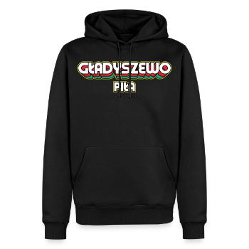 Gładyszewo Piła. Name des Retro-Bezirks - Männer Premium Bio Hoodie - Schwarz - Vorne - Nico (187cm)