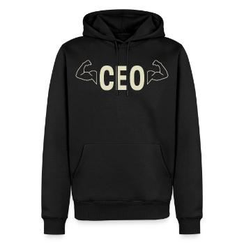 PDG Manager Design Travailleurs indépendants et freelances - Sweat à capuche Premium bio Homme - noir - Devant - Nico (187cm)