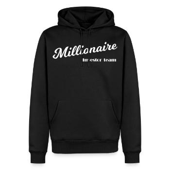 Millionnaires et capitalistes - Sweat à capuche Premium bio Homme - noir - Devant - Nico (187cm)