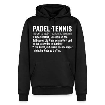 Padel Tennis Lustige Definition - Männer Premium Bio Hoodie - Schwarz - Vorne - Nico (187cm)