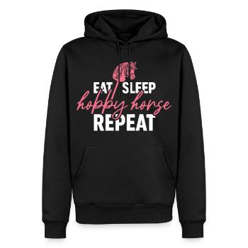 Manger Sommeil Répéter le cheval de loisir - Cavalier - Sweat à capuche Premium bio Homme - noir - Devant - Nico (187cm)