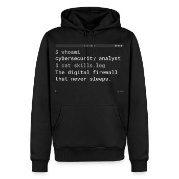 Cybersecurity Analyst Terminal - IT Gift - Männer Premium Bio Hoodie - Schwarz - Vorne - Nico (187cm)