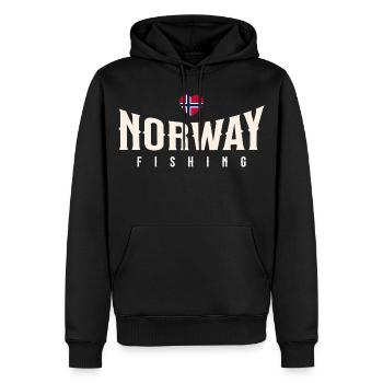 Norvège Pêche - Sweat à capuche Premium bio Homme - noir - Devant - Nico (187cm)