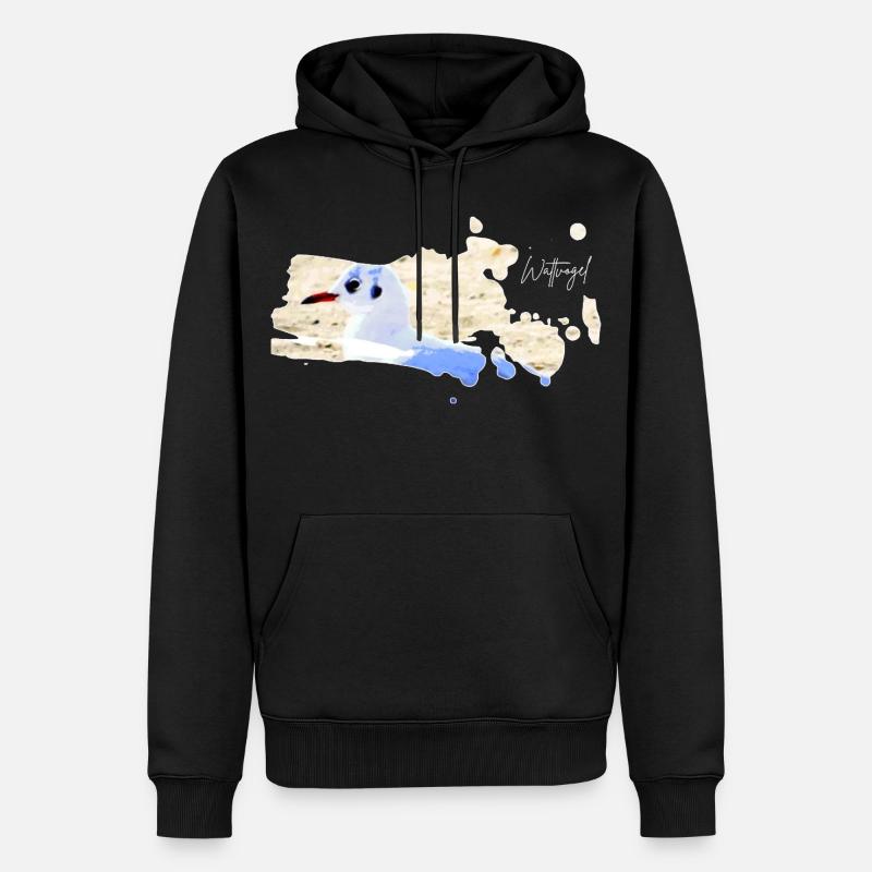 Wattvogel Nordsee Möwe - Männer Premium Bio Hoodie - Schwarz