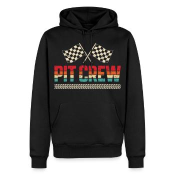 Vintage Pit Crew Car Rennteam - Männer Premium Bio Hoodie - Schwarz - Vorne - Nico (187cm)