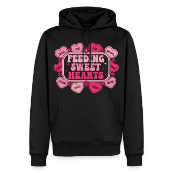Caring Hearts: Bildung und Liebe - Männer Premium Bio Hoodie - Schwarz - Vorne - Nico (187cm)