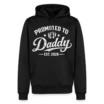 Beförderter Vater 2026 Vater-Bekanntgabe Geburt - Männer Premium Bio Hoodie - Schwarz - Vorne - Nico (187cm)