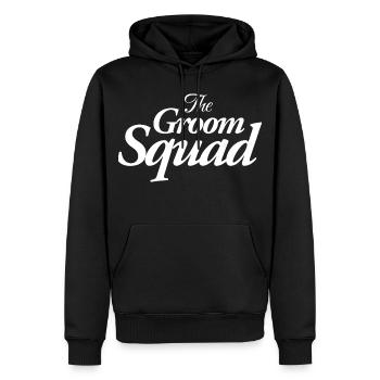 The Groom Squad - Men’s Premium Organic Hoodie - black - Front - Nico (187cm)