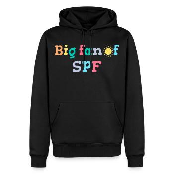 SPF Sonnenschutz Fan Sommer Sonne - Männer Premium Bio Hoodie - Schwarz - Vorne - Nico (187cm)