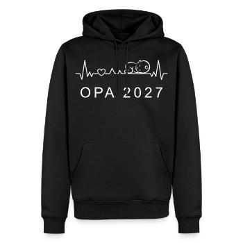 Opa 2027 Herzschlag Schwangerschaft Verkünden - Männer Premium Bio Hoodie - Schwarz - Vorne - Nico (187cm)