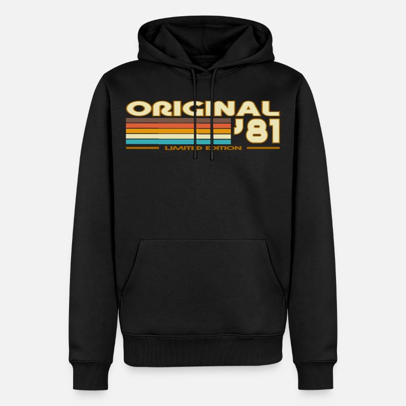 1981 - Männer Premium Bio Hoodie - Schwarz