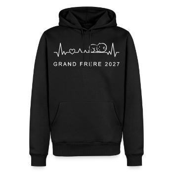 Futur Grand Frère 2027 Annonce Grossesse - Männer Premium Bio Hoodie - Schwarz - Vorne - Nico (187cm)