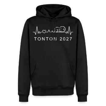 Futur Tonton 2027 Battement de Cœur Grossesse - Männer Premium Bio Hoodie - Schwarz - Vorne - Nico (187cm)
