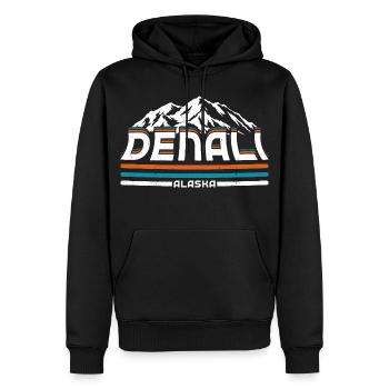 Parc national Alaska Denalis - Sweat à capuche Premium bio Homme - noir - Devant - Nico (187cm)