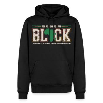 Fierté Afro Black History Month Vintage - Sweat à capuche Premium bio Homme - noir - Devant - Nico (187cm)