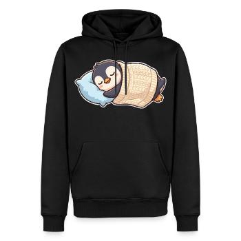 Penguin dort - Sweat à capuche Premium bio Homme - noir - Devant - Nico (187cm)