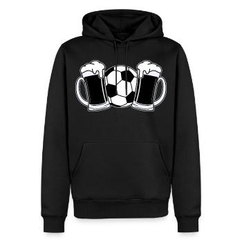 Bière de football - Sweat à capuche Premium bio Homme - noir - Devant - Nico (187cm)